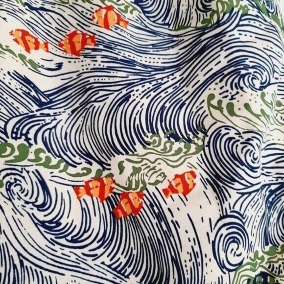 LANDS END Swim Board Shorts Waves & Fish Pattern Kids Sz L - Picture 6 of 11